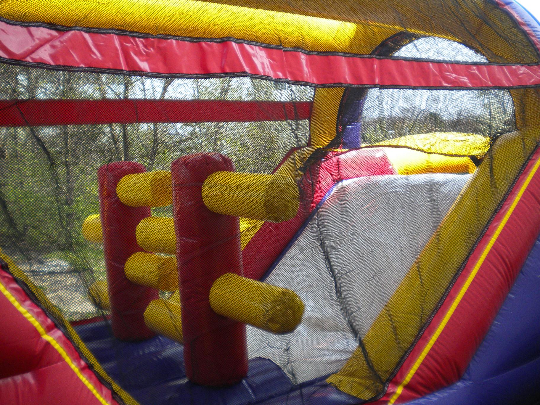Middle internal side view of 40' Backyard Obstacle Challenge Inflatable Moonbounce