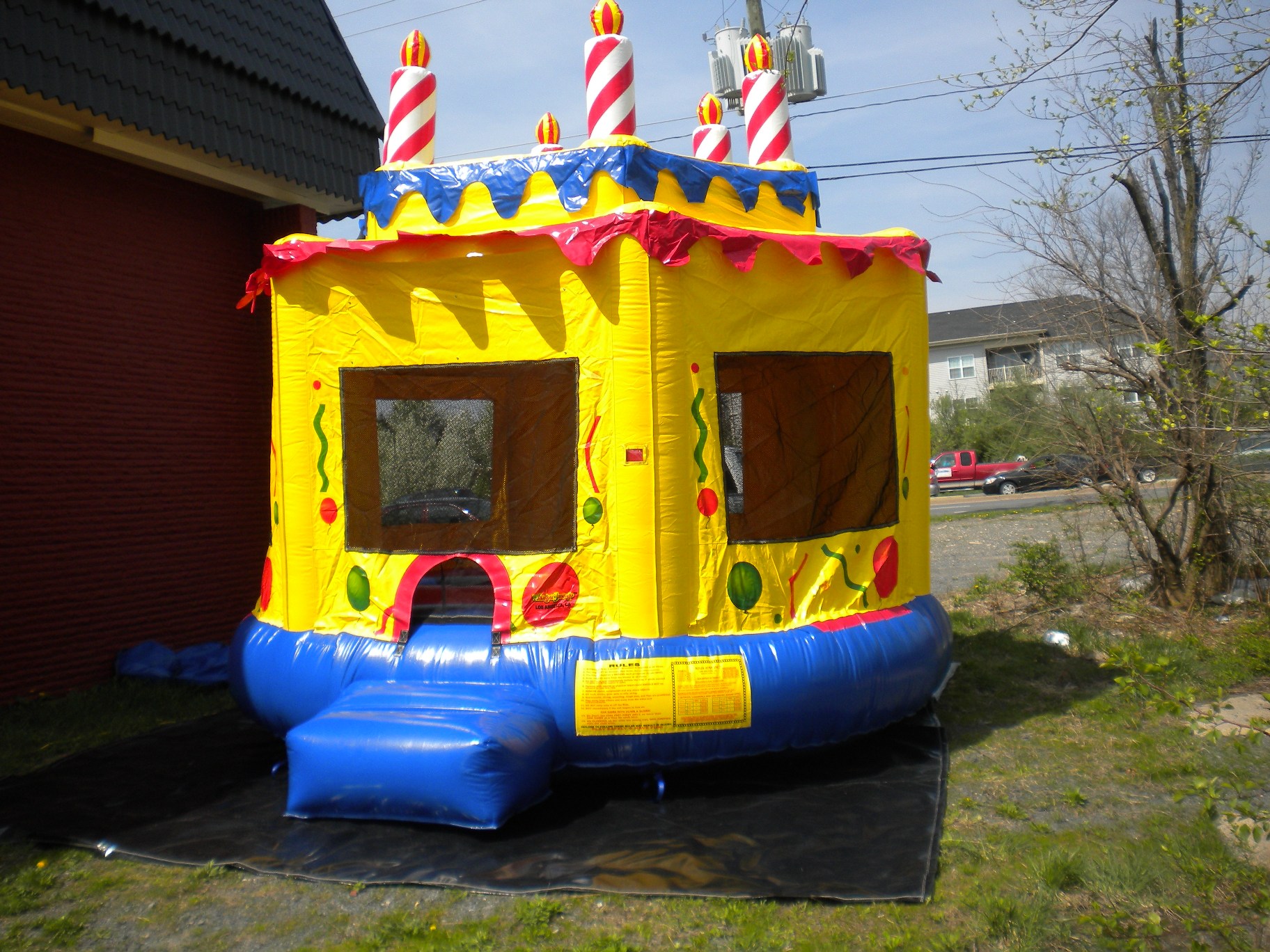 Cake Jumper Moonbounce Bounce House Front right view