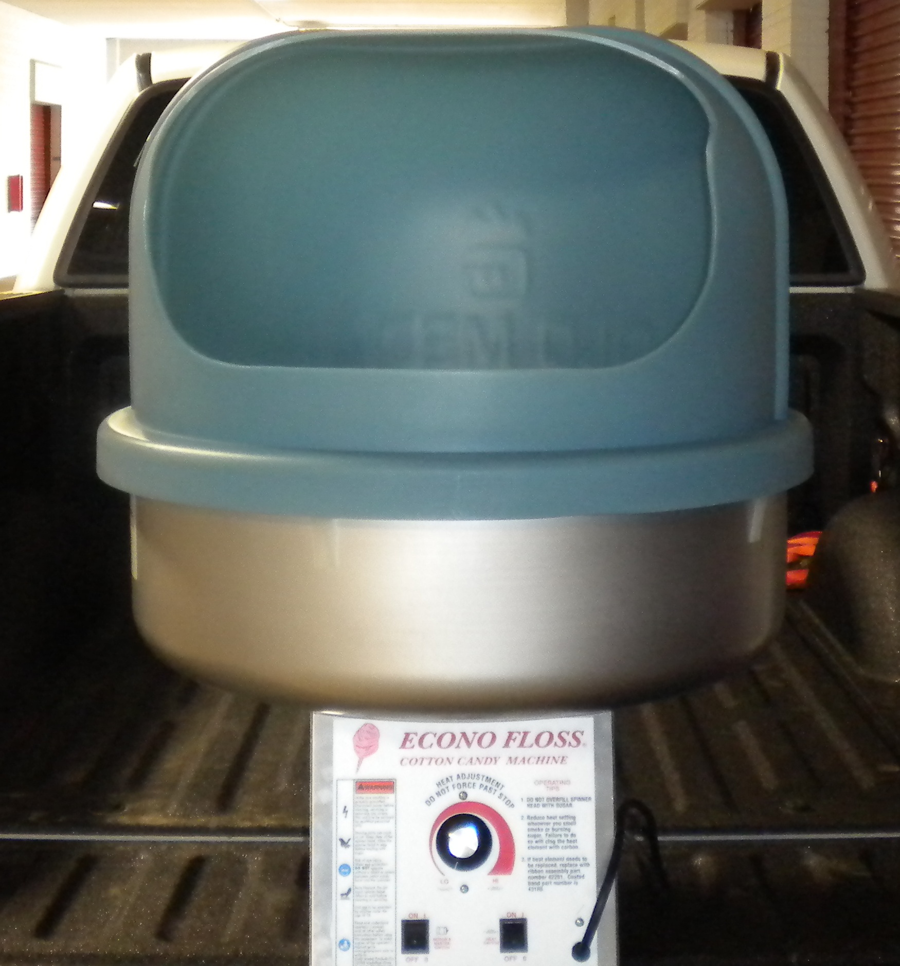 Blue Cotton Candy Machine Front View