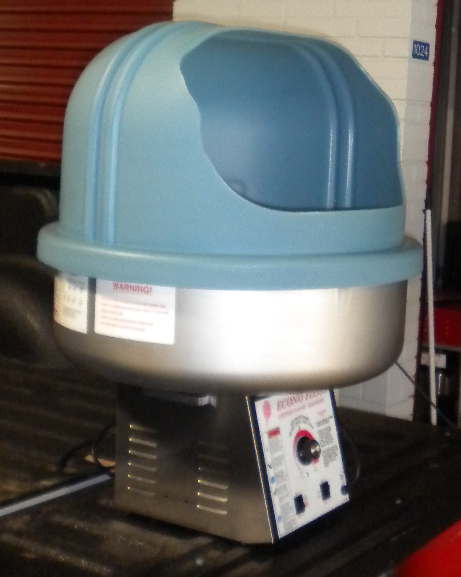 Blue Cotton Candy Machine Left View