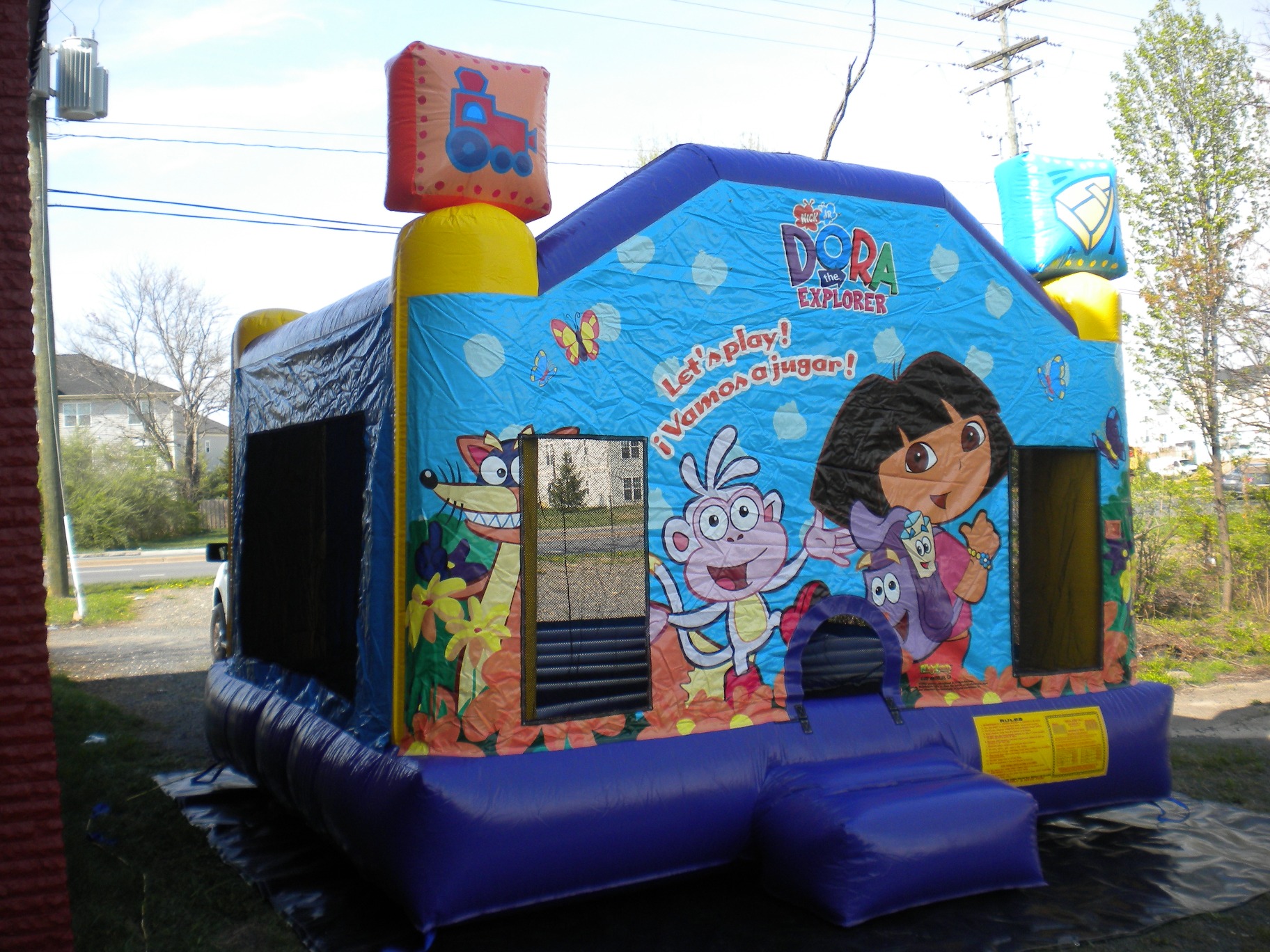 Dora the Explorer Jumper Moonbounce Bounce House Front Left View