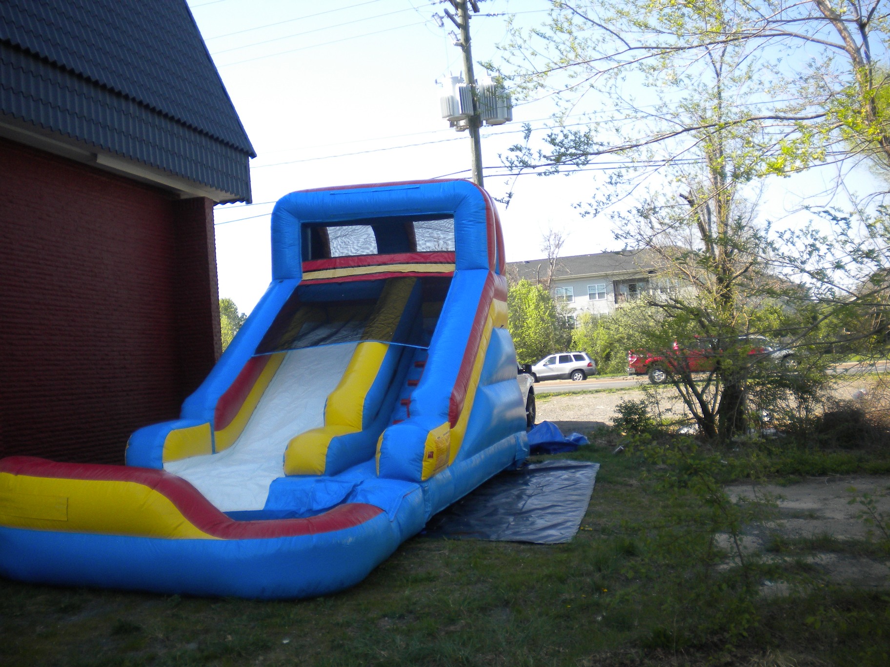 Slide N' Splash Inflatable Waterslide Moonbouce Front Right View